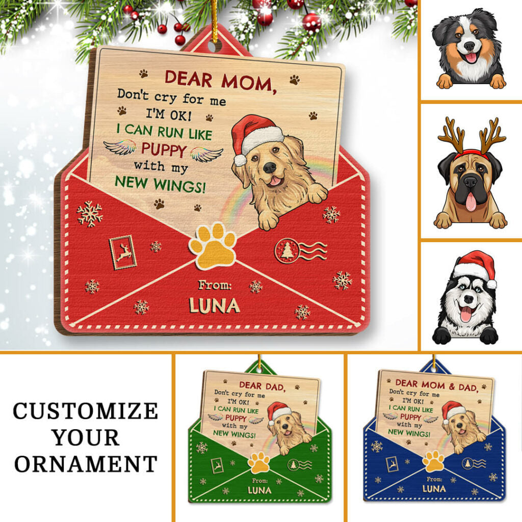 Letter from Heaven Memorial Dog Personalized Ornament