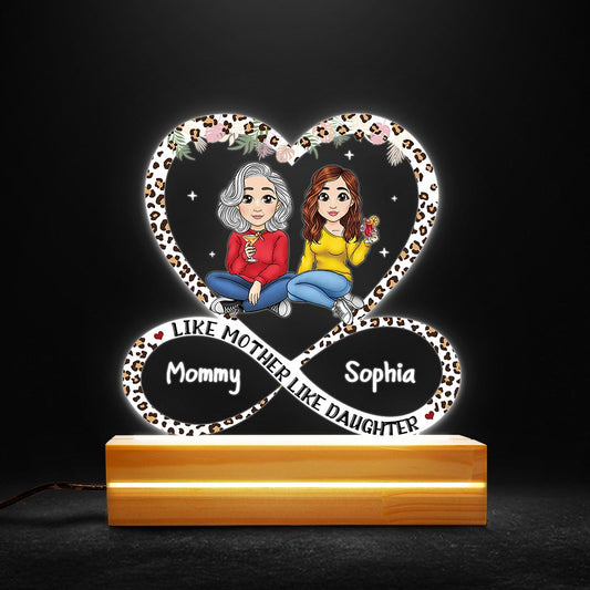 Like Mother Like Daughter Infinity Heart Personalized LED Night Light