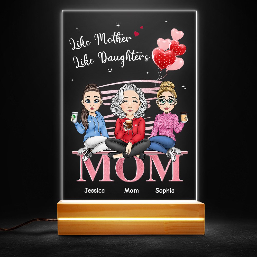 Like Mother Like Daughter Lovely Balloons Personalized LED Night Light