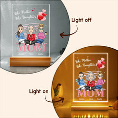 Like Mother Like Daughter Lovely Balloons Personalized LED Night Light