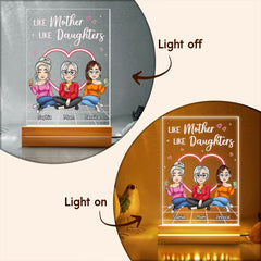 Like Mother Like Daughter Neon Theme Personalized LED Night Light