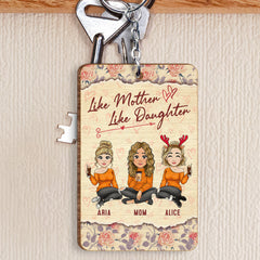 Like Mother Like Daughter Personalized Vintage Keychain