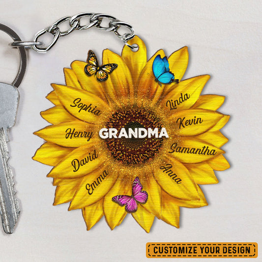Little Sunshine Of Grandma Personalized Keychain