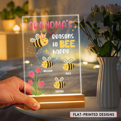 Lovely Grandma Bee Reasons To Bee Happy Personalized Led Night Light