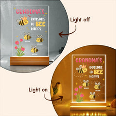 Lovely Grandma Bee Reasons To Bee Happy Personalized Led Night Light