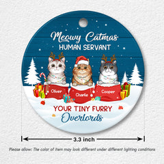 Meowy Catmas Human Servants Personalized Ornament For Cat Lover