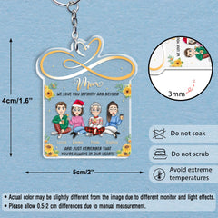 Mom Always In Our Hearts Transparent Personalized Keychain