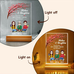 Mom & Daughter BFF From The Heart Personalized LED Night Light