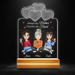 Mom & Daughter Friend Forever Personalized LED Night Light