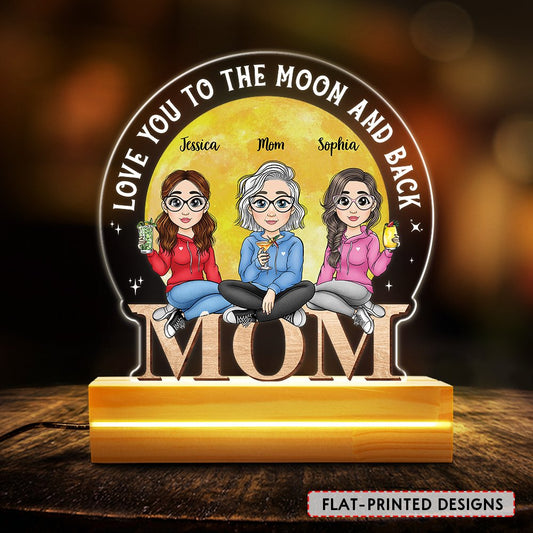 Mom & Daughter Love You To The Moon Personalized LED Night Light