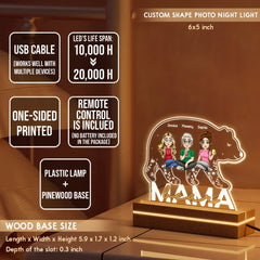 Mom & Daughter Mama Bear Personalized LED Night Light
