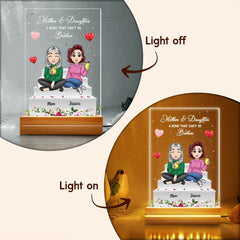 Mom & Daughter On Stairs Personalized LED Night Light