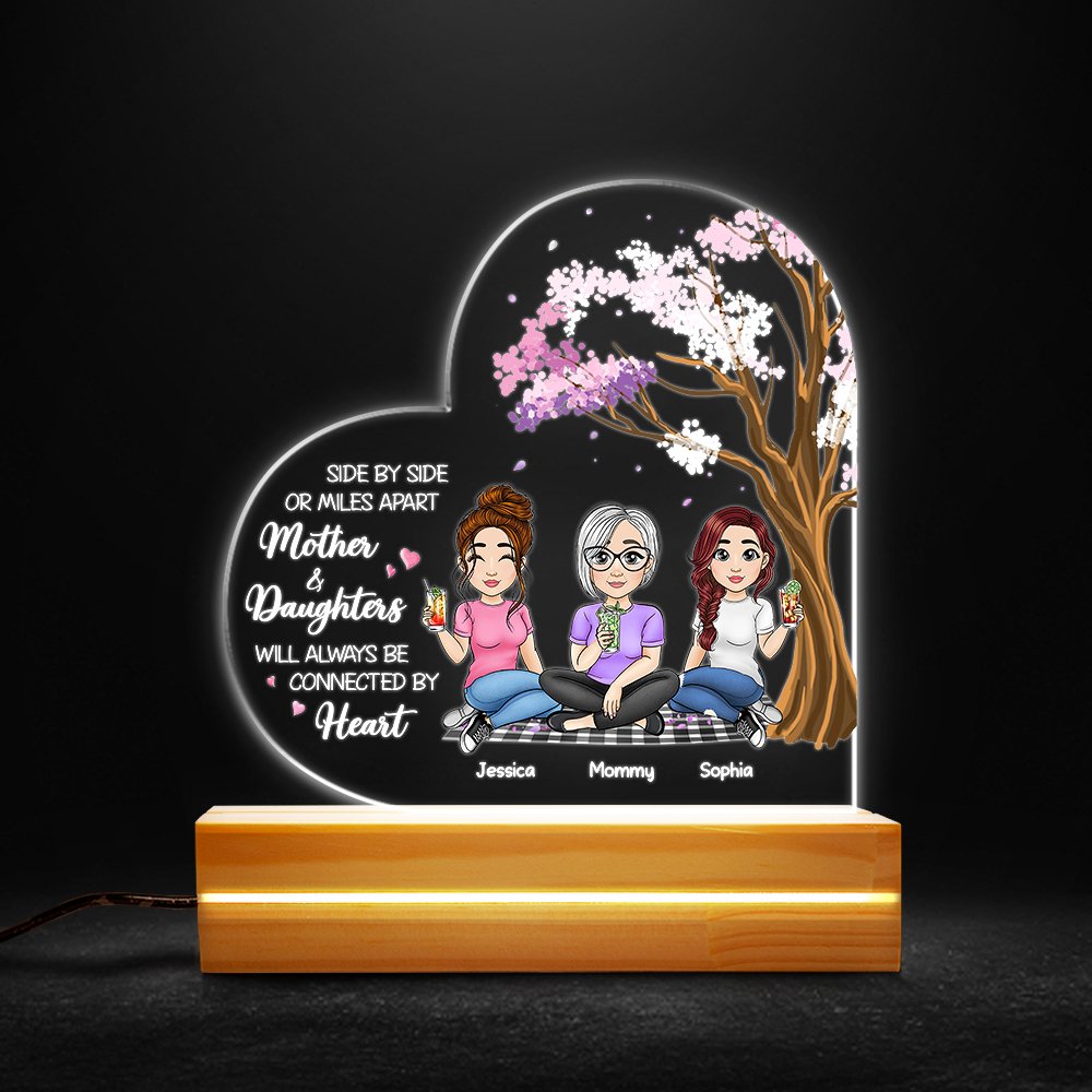 Mom & Daughter Side By Side Personalized LED Night Light