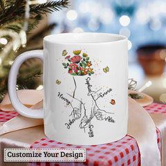 Mom Holding Hands Personalized Mug