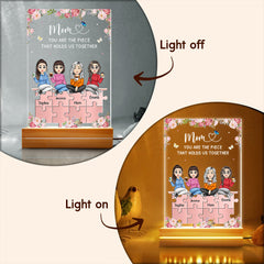 Mom You Are The Piece That Holds Us Personalized LED Night Light