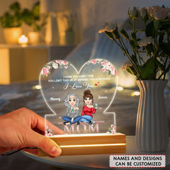 Mom & Daughter Heart Personalized LED Night Light
