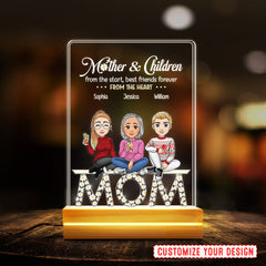 Mother And Children Personalized Led Night Light Gift For Mom