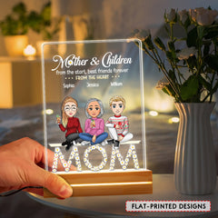 Mother And Children Personalized Led Night Light Gift For Mom