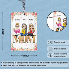 Mother And Daughters Best Friends From Heart Personalized Keychain