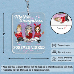 Mother & Daughter Forever Linked Together Personalized Keychain