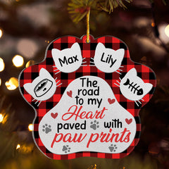 My Heart Paved With Paw Prints Memorial Cat Personalized Ornament