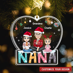 Nana And Grandchildren Personalized Christmas Ornament