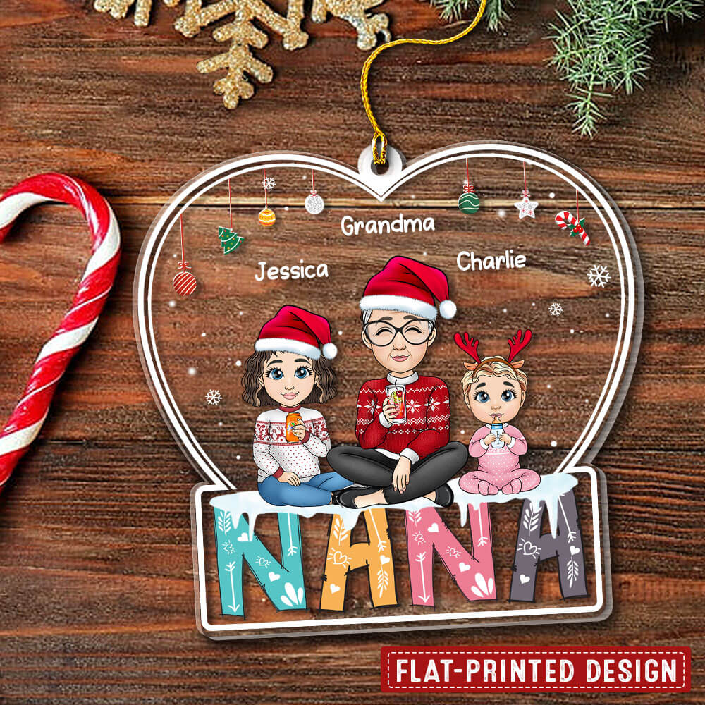 Nana And Grandchildren Personalized Christmas Ornament
