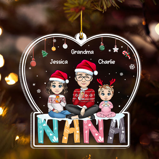 Nana And Grandchildren Personalized Christmas Ornament