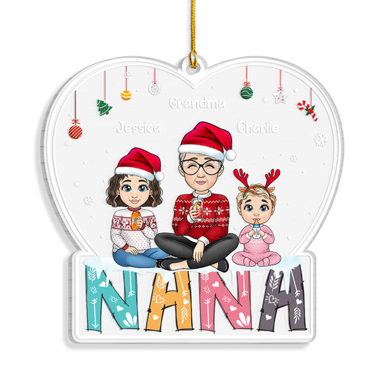 Nana And Grandchildren Personalized Christmas Ornament