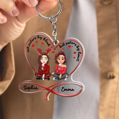 Not Sister By Blood But Sisters By Heart Personalized Keychain