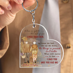 Old Couple When We Get To The End Personalized Anniversary Keychain