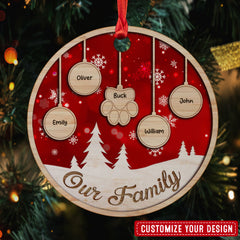 Our Family Merry Christmas Personalized Ornament