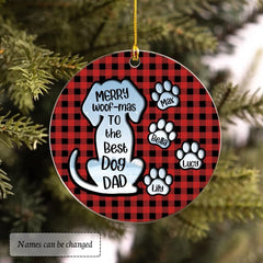 Personalized Acrylic Baby's Dog Dad Ornament Christmas Gift