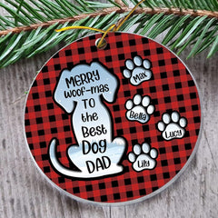 Personalized Acrylic Baby's Dog Dad Ornament Christmas Gift