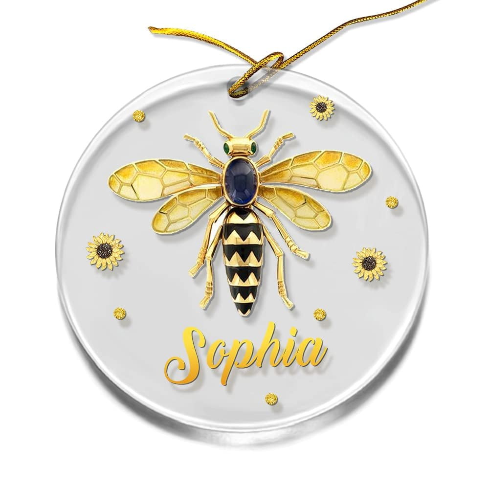 Personalized Acrylic Bee Ornament Jewelry Style