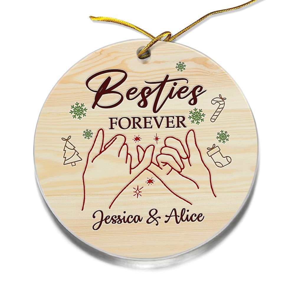 Personalized Acrylic Besties Forever Ornament Christmas Gift