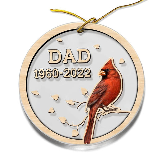 Personalized Acrylic Cardinal Memorial Ornament Dad Memory