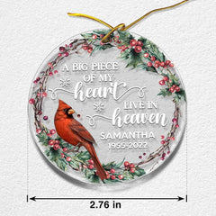 Personalized Acrylic Cardinal Memorial Pendant Ornament