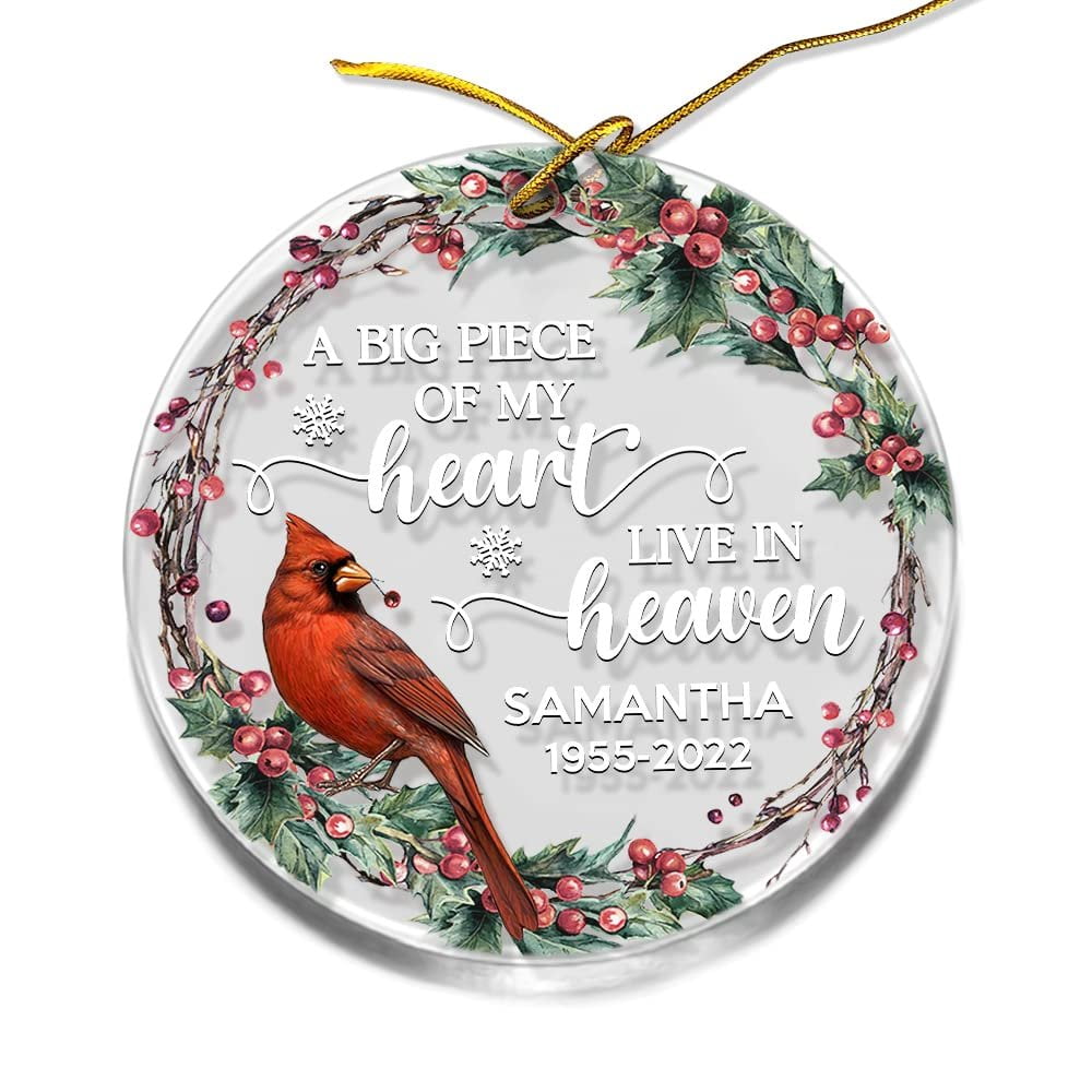 Personalized Acrylic Cardinal Memorial Pendant Ornament