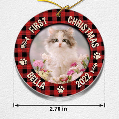 Personalized Acrylic Cat Ornament First Christmas