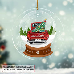 Personalized Acrylic Couple Ornament Christmas Red Truck