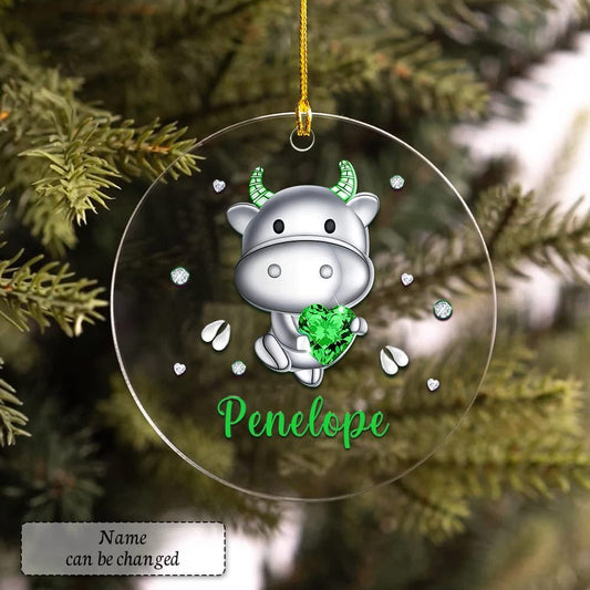 Personalized Acrylic Cow Ornament Jewelry Style