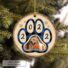 Personalized Acrylic Dog Ornament Cute Pawprint