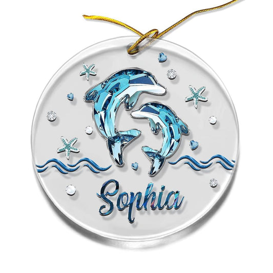 Personalized Acrylic Dolphin Ornament Jewelry Drawing Style
