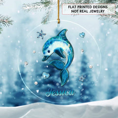 Personalized Acrylic Dolphin Ornament Jewelry Style