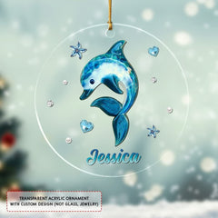Personalized Acrylic Dolphin Ornament Jewelry Style