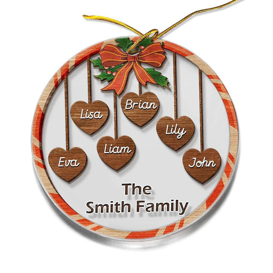 Personalized Acrylic Family Ornament Christmas Wreath