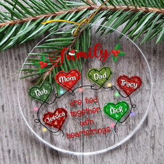 Personalized Acrylic Family Ornament Heart Family Member