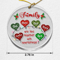 Personalized Acrylic Family Ornament Heart Family Member