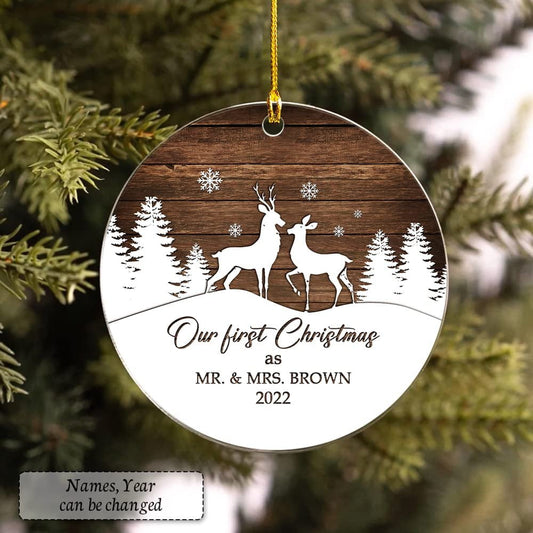 Personalized Acrylic First Christmas Ornament Couple